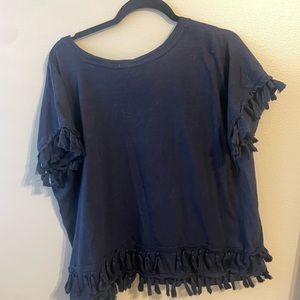 blue pom pom shirt